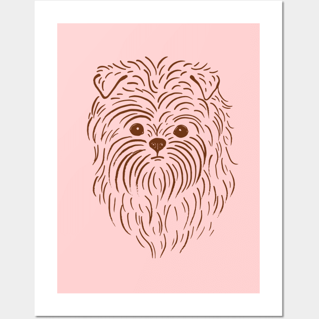 Affenpinscher (Pink and Brown) Wall Art by illucalliart